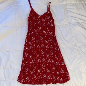 Red Floral Skater Dress